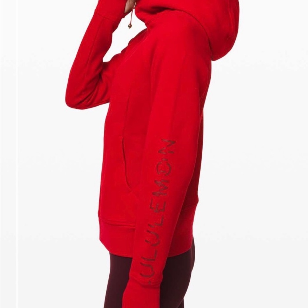 RARE Lululemon Lunar New Year Dark Red Scuba Hoodie Red zipper
